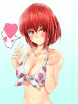  1girl bikini blush breasts cleavage heart large_breasts okazaki_yumemi red_eyes redhead spoken_heart sweat swimsuit teruteru12 touhou touhou_(pc-98) 