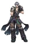  1boy eyepatch full_body gloves grey_hair highres looking_at_viewer male_focus official_art short_hair smile solo xenoblade xenoblade_2 zeke_(xenoblade_2) 