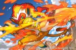  2016 image_sample infernape official_art pokemon pokemon_(creature) pokemon_(game) pokemon_trading_card_game saitou_naoki solo trading_card twitter_sample 