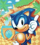  1991 1boy 90s animal hedgehog highres jewelry no_humans official_art ring sega solo_focus sonic sonic_the_hedgehog 