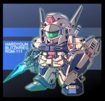  chibi energy_gun energy_sword full_body gun gundam gundam_silhouette_formula_91 hardygun joy_(cyber_x_heaven) machine_gun mecha missile_pod no_humans shield solo sword thrusters weapon 