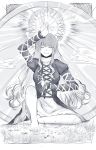  1girl buddhism closed_eyes greyscale highres hijiri_byakuren long_hair monochrome religion smile touhou 