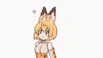  1girl ? animal_ears animated animated_gif bare_shoulders blonde_hair butterfly elbow_gloves extra_ears falling gloves high-waist_skirt jumping kareido_(kaleidoscope) kemono_friends paw_pose serval_(kemono_friends) serval_ears serval_print skirt solo thumbs_up yellow_eyes 