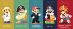  &gt;_o 5boys baseball_cap brown_hair bubble_blowing bucket_hat business_suit cellphone chewing_gum clown column_lineup crown english facial_hair formal gloves hand_in_pocket hat head_mirror male_focus mario super_mario_bros. multiple_boys multiple_persona mustache one-piece_swimsuit one_eye_closed peachifruit phone pinstripe_pattern pinstripe_suit pirate_hat sailor shorts smartphone striped suit super_mario_odyssey swimsuit white_gloves 