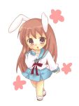  asahina_mikuru brown_hair bunny_ears chibi long_hair rabbit_ears sakuramori_sumomo school_uniform serafuku suzumiya_haruhi_no_yuuutsu 