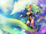  bridal_gauntlets detached_sleeves dragon final_fantasy final_fantasy_iv final_fantasy_iv_the_after green_eyes green_hair kara_(color) long_hair mist_dragon rydia thigh-highs thighhighs 