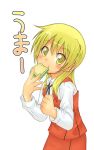  eating hidamari_sketch miyako school_uniform yellow_eyes 