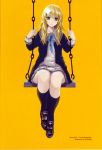  air_gear blonde_hair cradle_(artist) hair_ornament hairclip highres long_hair misaki_kurehito school_uniform sumeragi_kururu yellow_eyes 