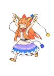  blush cosplay happy highres horns hyakko ibuki_suika ibuki_suika_(cosplay) katou_haruaki long_hair nikaidou_hitsugi orange_hair solo touhou 