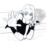  foreshortening from_above hands jewelry macross macross_frontier minazuki_tsuyuha monochrome ring sheryl_nome sketch 