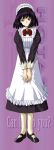  black_hair bob_cut character_name hino_ryutaro maid maid_headdress pantyhose purple_eyes purple_hair short_hair tomoe_hotaru violet_eyes 