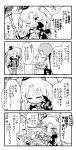  1boy 1girl 4koma :3 :d ;d @_@ ^_^ ^o^ admiral_(azur_lane) animal_ears azur_lane blush box cameo capelet cardboard_box cat_ears chair cleveland_(azur_lane) closed_eyes comic commentary_request desk fingerless_gloves gloves greyscale hair_ornament halloween hat herada_mitsuru highres holding jack-o&#039;-lantern military military_uniform mini_hat mini_top_hat mismatched_legwear monochrome mutsuki_(azur_lane) naval_uniform one_eye_closed one_side_up open_mouth pointy_ears school_hat scythe shorts smile sweat top_hat translation_request uniform 