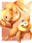  :d artist_name blue_eyes bright_pupils bubble buizel dated eye_contact fangs full_body highres ivan_(ffxazq) looking_at_another multiple_tails no_humans open_mouth pokemon pokemon_(creature) pokemon_(game) pokemon_dppt red_eyes smile tail two_tails 