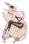  1boy animal_ears anklet backless_outfit barefoot erun_(granblue_fantasy) fox_ears granblue_fantasy gucha_(netsu) hair_ornament jewelry kou_(granblue_fantasy) long_hair male_focus red_eyes smile tail 