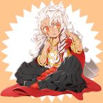  1boy dark_skin dark_skinned_male fate/grand_order fate_(series) goetia_(fate/grand_order) long_hair male_focus sen_(0snow) solo white_hair 