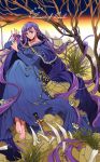  1girl absurdly_long_hair barefoot desert dress fire_emblem fire_emblem:_fuuin_no_tsurugi gem grass holding jewelry long_hair looking_at_viewer purple_hair sofiya solo tsuko_(25mnts) very_long_hair 