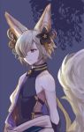  1boy animal_ears backless_outfit botamochi_(exwelder) erun_(granblue_fantasy) fox_ears granblue_fantasy hair_ornament kou_(granblue_fantasy) male_focus red_eyes tail 