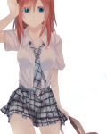  1girl blue_eyes kairi_(kingdom_hearts) kingdom_hearts kingdom_hearts_ii redhead short_hair skirt solo umidesuyo 