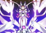  black_hair covered_navel gluteal_fold green_eyes headgear highres kohinata_miku leotard open_mouth senki_zesshou_symphogear sky star_(sky) starry_sky x-drive_(symphogear) 