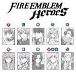  armor celica_(fire_emblem) closed_eyes cosplay dress dyute_(fire_emblem) elise_(fire_emblem_if) eliwood_(fire_emblem) eliwood_(fire_emblem)_(cosplay) ephraim facial_mark fire_emblem fire_emblem:_fuuin_no_tsurugi fire_emblem:_kakusei fire_emblem:_rekka_no_ken fire_emblem:_seima_no_kouseki fire_emblem_echoes:_mou_hitori_no_eiyuuou fire_emblem_if greil greil_(cosplay) ike jin_(phoenixpear) kagerou_(fire_emblem_if) long_hair looking_at_viewer monochrome mother_and_daughter multiple_boys ninian open_mouth roy_(fire_emblem) short_hair smile soren cordelia_(fire_emblem) twintails wedding_dress 