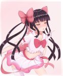  black_hair blend_s bow gloves hair_bow looking_to_the_side magical_girl midriff navel pink_bow sakuranomiya_maika standing twintails white_gloves 
