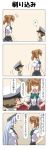  /\/\/\ 0_0 1boy 2girls 4koma bangs blunt_bangs bow brown_hair comic commentary crossed_arms double_bun dress epaulettes hair_tie hallway hand_on_hip hands_on_hips hat headgear highres jitome kantai_collection little_boy_admiral_(kantai_collection) long_sleeves michishio_(kantai_collection) military military_hat military_uniform multiple_girls murakumo_(kantai_collection) open_mouth oversized_clothes peaked_cap pleated_skirt rappa_(rappaya) red_eyes sailor_dress shirt short_sleeves short_twintails sidelocks skirt smile smug surprised suspenders translated tsundere twintails uniform white_shirt 
