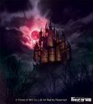  bat castle clouds cloudy_sky copyright_name force_of_will moon moopic night night_sky no_humans official_art scenery sky tree 
