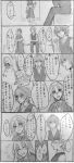  1boy 1girl comic commentary_request fate/apocrypha fate/grand_order fate_(series) greyscale humi222272 monochrome ruler_(fate/apocrypha) short_hair sieg_(fate/apocrypha) simple_background speech_bubble translation_request 