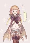  1girl armpits blush cape closed_eyes cosplay covering fire_emblem fire_emblem:_kakusei fire_emblem_heroes fire_emblem_if gloves hairband halloween jewelry nowi_(fire_emblem) nowi_(fire_emblem)_(cosplay) sakura_(fire_emblem_if) short_hair yuhkirby 