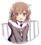  1girl brown_eyes brown_hair coat hidamari_sketch kurasuke short_hair solo yuno 