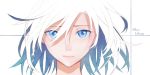  1girl blue_eyes closed_mouth commentary english face hair_between_eyes kanda_kou looking_at_viewer original portrait short_hair solo white_background white_hair 