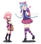  2girls annie_hastur blue_hair blush embarrassed jinx_(league_of_legends) league_of_legends multiple_girls pink_hair tagme twintails 