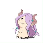  commentary_request cosplay granblue_fantasy hair_ornament horns long_hair mamizu mimikyu narumeia_(granblue_fantasy) narumeia_(granblue_fantasy)_(cosplay) no_humans pokemon pokemon_(creature) purple_hair simple_background solo white_background 