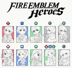  alfonse_(fire_emblem) chibi fa fire_emblem fire_emblem:_fuuin_no_tsurugi fire_emblem:_kakusei fire_emblem:_mystery_of_the_emblem fire_emblem:_rekka_no_ken fire_emblem:_seisen_no_keifu fire_emblem:_souen_no_kiseki fire_emblem_echoes:_mou_hitori_no_eiyuuou fire_emblem_heroes fire_emblem_if headband ike linda_(fire_emblem) long_hair lucius male_focus monochrome olivia_(fire_emblem) ponytail short_hair smile sonia_(fire_emblem_gaiden) zero_(fire_emblem_if) 