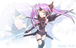  cosplay crossover energy_sword flag_custom gundam gundam_00 hiiragi_kagami long_hair lucky_star mecha_musume parody purple_eyes purple_hair solo sword violet_eyes weapon zhenlin zoom_layer 