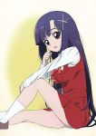  kawasaki_kazuhiko long_hair purple_hair school_uniform socks zange 