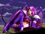  demon_wings kisaragi_haruna midriff pink_hair purple_eyes thigh-highs thighhighs violet_eyes wings zettai_ryouiki 