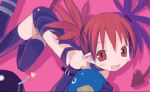  boots demon_girl disgaea disgaea_2 etna gloves happy lowres nippon_ichi pointy_ears prinny red_eyes red_hair redhead tail thighhighs wings 