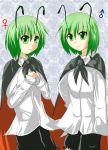  antenna bad_id cape dual_persona genderswap green_eyes green_hair midori_(misuriru8) midori_(pixiv76139) reverse_trap short_hair touhou wriggle_nightbug 