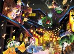  everyone horn hoshiguma_yugi hoshiguma_yuugi kaenbyou_rin kagekichirou kisume komeiji_koishi komeiji_satori kurodani_yamame lantern mizuhashi_parsee multiple_girls night reiuji_utsuho stairs street subterranean_animism touhou 