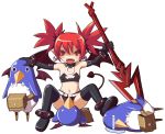 disgaea etna flat_chest nippon_ichi polearm prinny spear tail thighhighs weapon wings