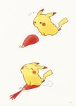  2koma :3 artist_name ayu_(mog) comic ketchup ketchup_bottle no_humans pikachu pokemon pokemon_(creature) revision simple_background solo 