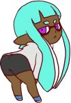  :&lt; animated animated_gif aqua_hair ass bangs bike_shorts dancing dark_skin inkling long_sleeves looking_at_viewer splatoon violet_eyes 