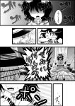  3girls check_translation chen comic greyscale highres inaba_tewi komeiji_koishi monochrome multiple_girls niiko_(gonnzou) revision touhou translation_request 