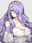  1girl breasts camilla_(fire_emblem_if) cleavage fire_emblem fire_emblem_if gebyy-terar hair_over_one_eye large_breasts lips long_hair purple_hair smile solo very_long_hair violet_eyes wavy_hair 