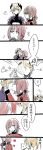  3girls artoria_pendragon_(all) artoria_pendragon_(lancer_alter) black_ribbon blonde_hair blush bottle braid brown_hair closed_eyes comic directional_arrow eating fate/grand_order fate_(series) florence_nightingale_(fate/grand_order) gauntlets hair_ribbon heart highres kiss multiple_girls open_mouth ribbon saber_of_red single_braid spray_bottle spraying tongue tongue_out translation_request upper_body white_background yoichi_(umagoya) yuri 