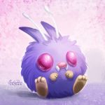  eric_proctor fangs full_body looking_at_viewer no_humans pokemon pokemon_(creature) purple_background red_eyes signature sitting solo venonat 