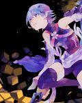  1girl aqua_(kingdom_hearts) bare_shoulders bike_shorts black_legwear blue_eyes blue_hair breasts detached_sleeves fingerless_gloves full_body gloves keyblade kingdom_hearts kingdom_hearts_birth_by_sleep ramochi_(auti) short_hair solo thigh-highs 