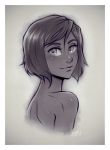  1girl avatar_(series) dark_skin iahfy korra monochrome solo the_legend_of_korra 