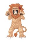  &gt;:o 1girl :o animal_costume black_hair flower full_body highres lion_costume looking_at_viewer official_art princess_principal princess_principal_game_of_mission solo standing toudou_chise transparent_background 
